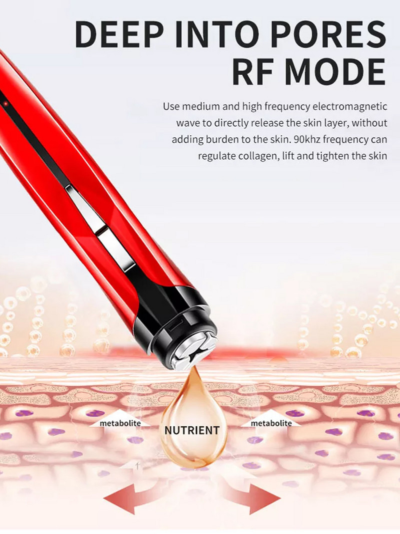 Rádiófrekvenciás bőrfeszesítő arcmasszírozó készülék Ránctalanító EMS Face Lifting Eye arcmasszírozó LED foton bőrápoló gép