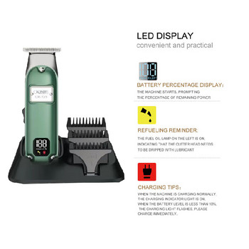 All Metal Professional Hair Trimmer for Men Beard Hair Clipper Ασύρματο Ηλεκτρικό Μηχάνημα Κόφτης Μαλλιών Επαναφορτιζόμενο Κουρείο