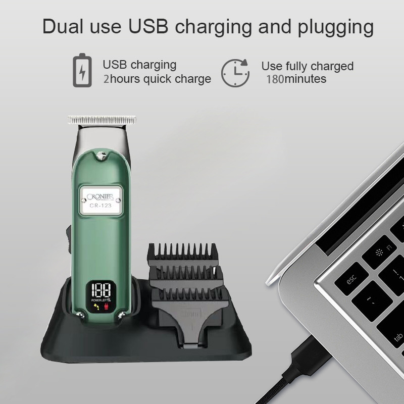 Visa metalinė profesionali plaukų kirpimo mašinėlė vyrams barzdos plaukų kirpimo mašinėlė akumuliatorinė elektrinė plaukų kirpimo mašina įkraunama kirpykla