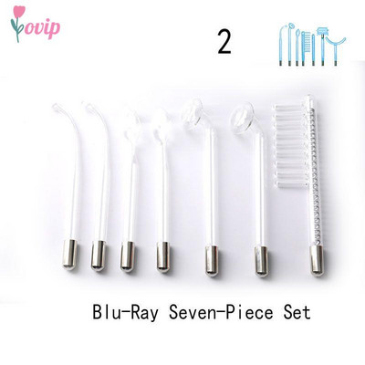 Atașament pentru duză pentru electrozi faciali de înaltă frecvență 4/7 buc. Tuburi de sticlă Lumină roșie Neon Violet Argon Amestecare cu lumină albastră Îngrijirea pielii feței