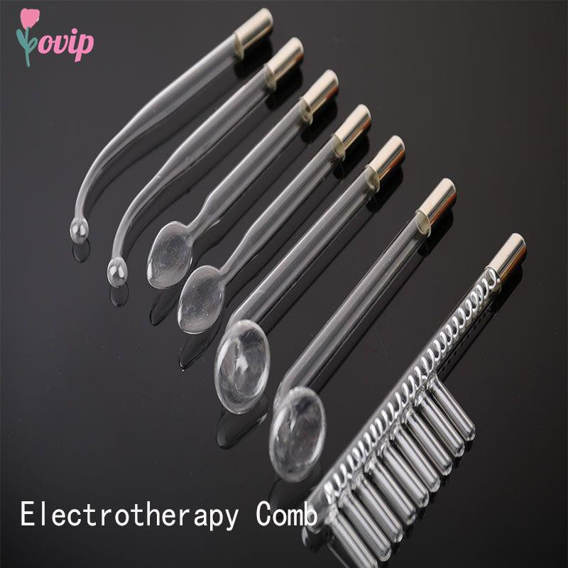 Atașament pentru duză pentru electrozi faciali de înaltă frecvență 4/7 buc. Tuburi de sticlă Lumină roșie Neon Violet Argon Amestecare cu lumină albastră Îngrijirea pielii feței