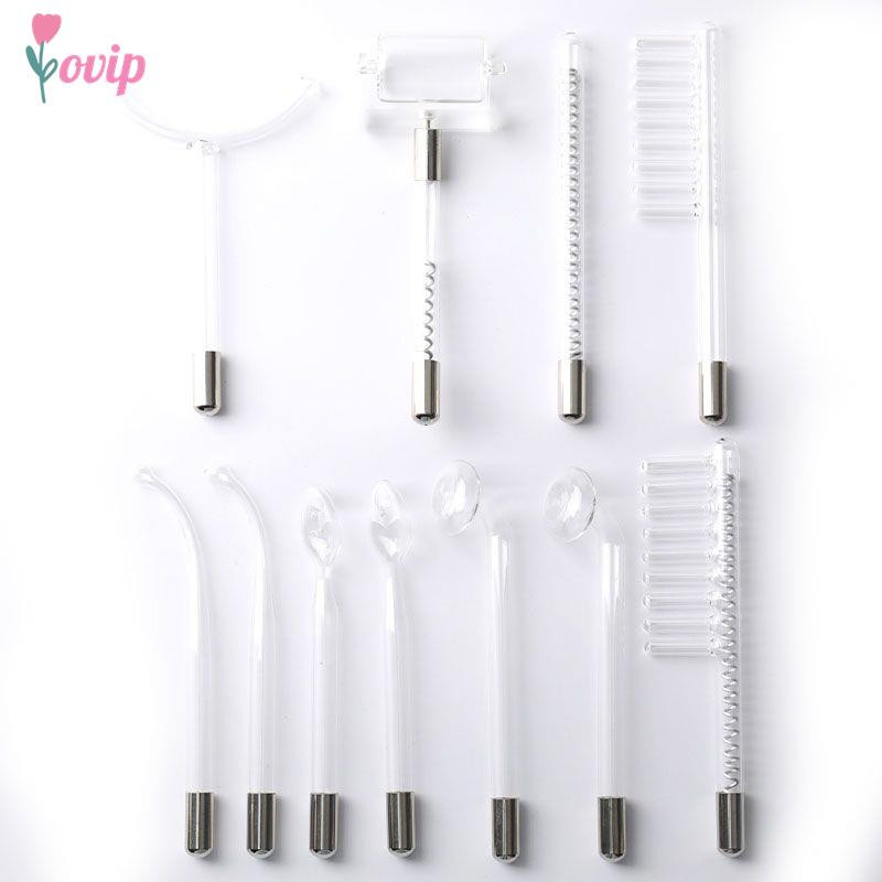 Atașament pentru duză pentru electrozi faciali de înaltă frecvență 4/7 buc. Tuburi de sticlă Lumină roșie Neon Violet Argon Amestecare cu lumină albastră Îngrijirea pielii feței