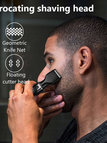 Kemei 4 σε 1 κουρευτικό για άνδρες Ηλεκτρικό κουρευτικό για μύτη και αυτιά Επαναφορτιζόμενο σετ περιποίησης μύτης και αυτιών καθαριστικό για τα μαλλιά για τα γένια
