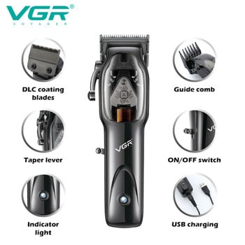 VGR Hair Trimmer Professional Hair Cutting Machine Cordless Haircut Machine Electric Hair Clipper Barber Trimmer for Men V-653