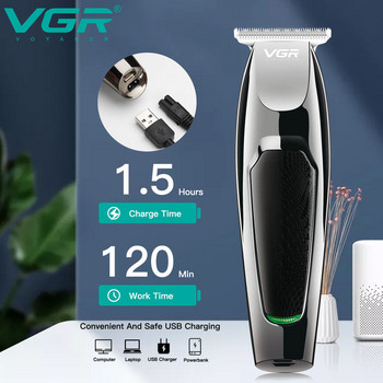 Оригинална VGR Професионална машина за подстригване на коса Тример за брада Професионална електрическа машинка за подстригване Безжичен тример за коса за мъже