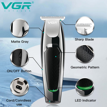 Πρωτότυπο VGR Professional Hair Cut Machine Beard Trimmer Professional Electric Hair Clipper Cordless Hair Trimmer for Men