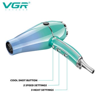 Сешоар VGR Професионален сешоар 2400 W Защита от прегряване с висока мощност Изсушаване при силен вятър Грижа за косата Инструмент за оформяне V-452