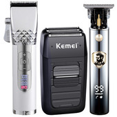 Profesionali vyrų plaukų kirpimo mašinėlė elektrinė barzdos kirpimo mašinėlė LED ekranas plaukų kirpimo peiliukas USB įkraunamas aparatas plaukų formavimas