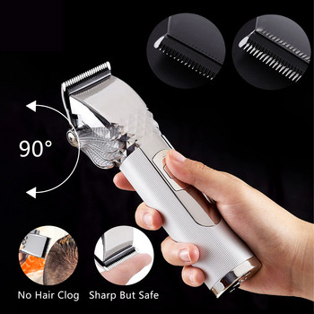 Професионална мъжка машинка за подстригване Комплект електрически тример за брада LED дисплей Ножче за подстригване USB акумулаторна машина за оформяне на коса