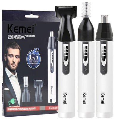 Kemei 3 az 1-ben elektromos orr-fülvágó férfi borotva epilátor újratölthető szőrtelenítő vágó szemöldökvágó borotvagép