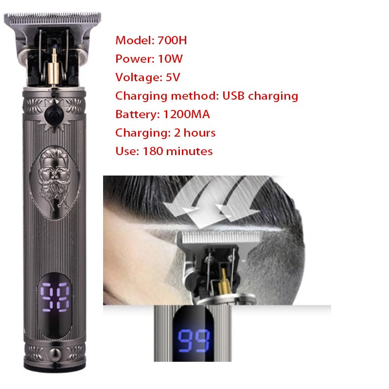 Kemei KM-700H Fodrászat Olajfej 0mm Elektromos Hajvágó Professzionális Hajvágó Borotva Faragó Haj szakáll Gép Styling Tool