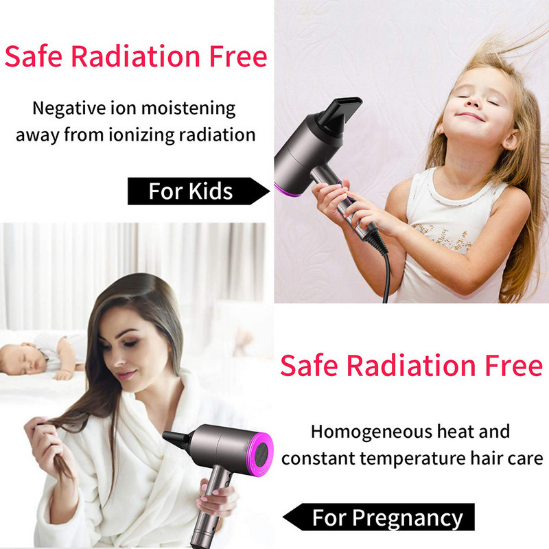 Salon Styling Plaukų džiovintuvas Neigiamas jonas su difuzoriaus reguliavimu Stiprus plaukų džiovintuvas Kelionės namo Plaukų džiovintuvas karštas ir šaltas oras