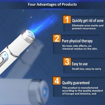 Лазерна писалка за премахване на бръчки от акне Премахване на петна по кожата Антиварикозно лечение на изтриване на паякообразни вени Преносима медицинска терапия със синя светлина