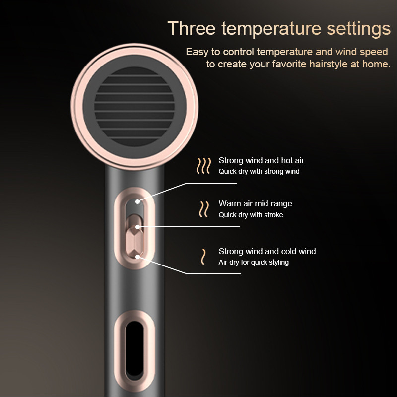 Profesionalno sušilo za kosu od 2200 W, kućanski aparat Blu-Ray sušilo velike snage s negativnim ionima, antistatičko sušilo za kosu, vruće i hladno, salonsko sušilo za kosu