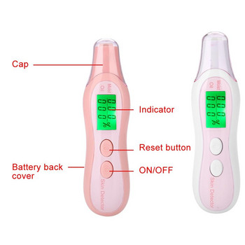 Ψηφιακός μετρητής LCD boby Skin Moisture Tester Detector Analyzer Οθόνη μέτρησης λαδιών προσώπου Μετρητής νερού Health Face Care Skin Tester #S