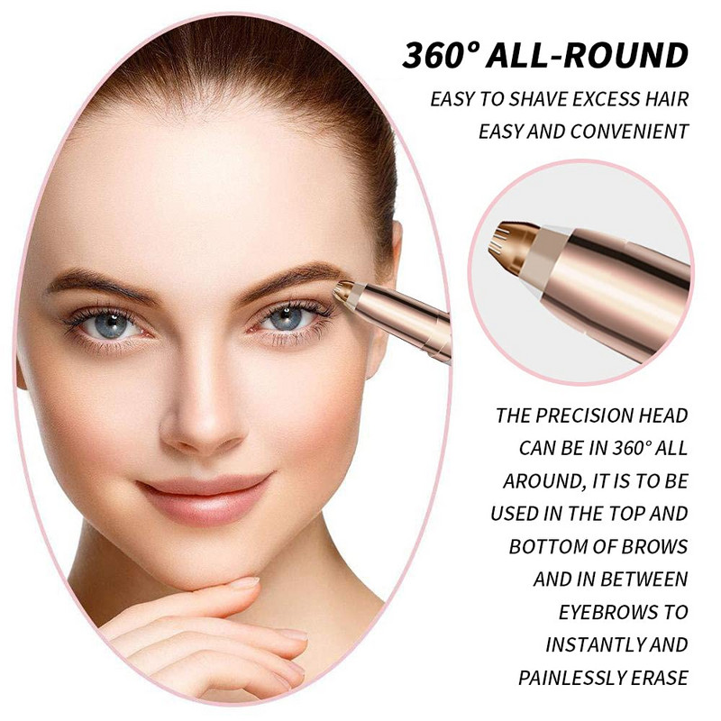 Szemöldök epilátor fájdalommentes precíziós szemöldökvágó szemöldök arcborotva nőknek arcszőrtelenítés LED fénnyel