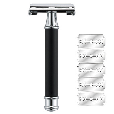 YINTAL Razor de siguranță cu două margini, cu mâner scurt, Butterfly Open, aparat de ras de siguranță clasic