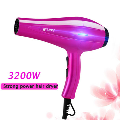 Uscător de păr profesional cu anioni cu lumină albastră, 2 viteze, 3 setări de căldură, putere 4000 W, uscător de păr cu vânt cald/rece, coafat salon F35
