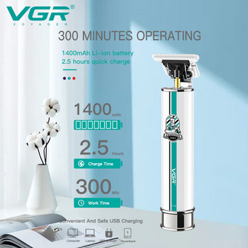 VGR Hair Trimmer T9 Hair Clipper Professional Hair Cutting Machine Ασύρματη επαναφορτιζόμενη μεταλλική ηλεκτρική κουρευτική μηχανή για άνδρες V-079