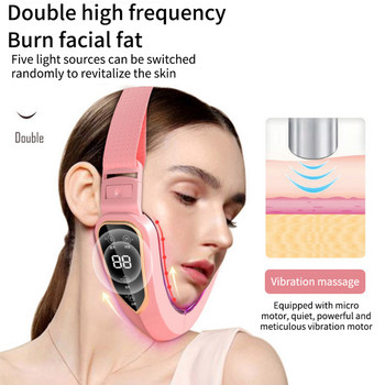 Συσκευή ανύψωσης προσώπου LED Photon Therapy Facial Slimming Vibration Massager Διπλό πιγούνι σε σχήμα V Μηχάνημα ζώνης ανύψωσης μάγουλων