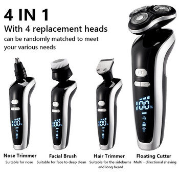 Νέα ηλεκτρική ξυριστική μηχανή για άνδρες 4D Ηλεκτρική κουρευτική για γένια USB Επαναφορτιζόμενη Επαγγελματική κουρευτική κουρευτική μηχανή Ξυριστική μηχανή ενηλίκων για άνδρες