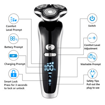 Νέα ηλεκτρική ξυριστική μηχανή για άνδρες 4D Ηλεκτρική κουρευτική για γένια USB Επαναφορτιζόμενη Επαγγελματική κουρευτική κουρευτική μηχανή Ξυριστική μηχανή ενηλίκων για άνδρες