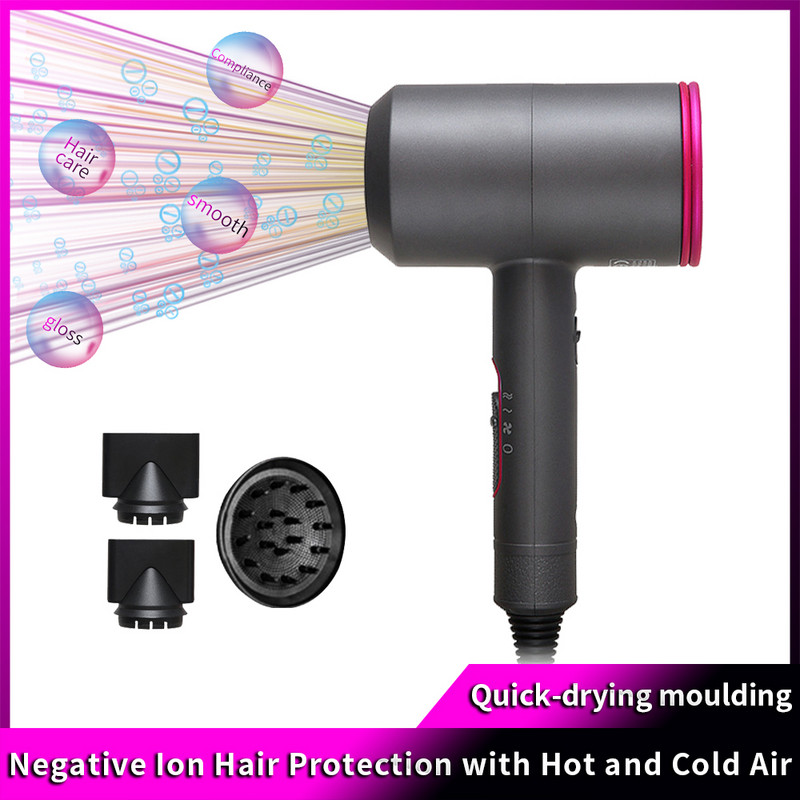 New Salon Hair Dryer Πιστολάκι Negative Ionic Professional πιστολάκι Ισχυρό πιστολάκι μαλλιών Travel Homeuse Στεγνωτήρας Ζεστός κρύος άνεμος