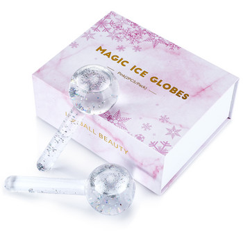 1 ζεύγος Facial Globes Cooling Roller Ball για Μασάζ ματιών προσώπου Beauty Hockey Ice Energy Crystal Ball Water Wave Συσκευή περιποίησης δέρματος