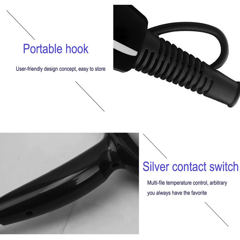 2200w Negative Ion Hair Dryer Professional Blue Light Anion Blow Dryer Salon Hair Styling Στεγνωτήρας μαλλιών 2 Speed 3 Heat Settings