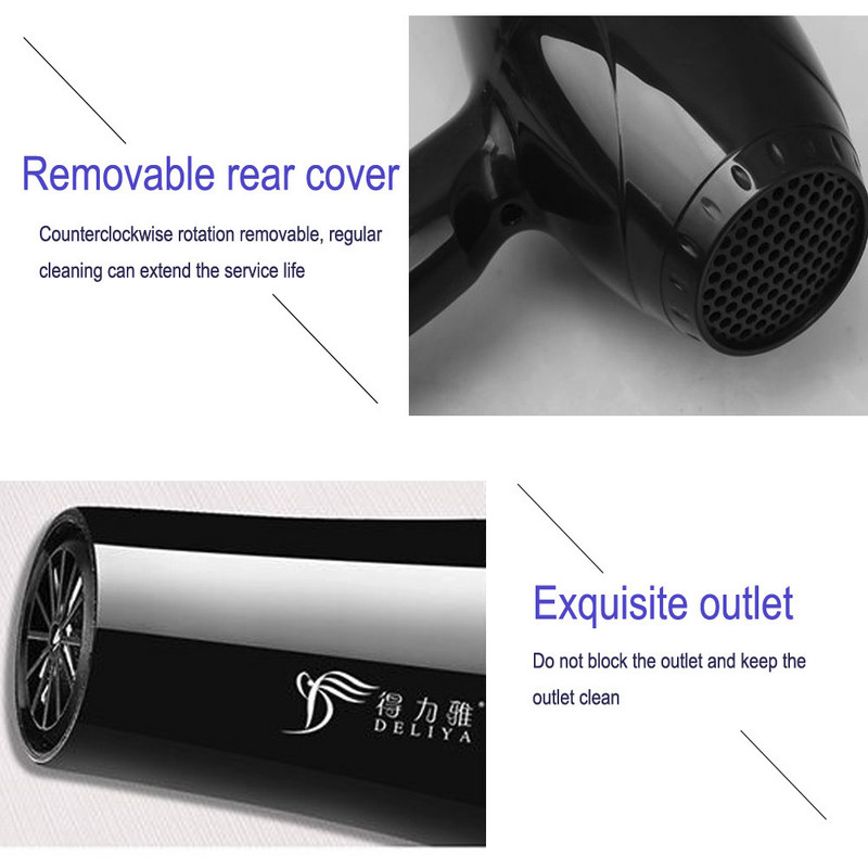 2200w Negative Ion Hair Dryer Professional Blue Light Anion Blow Dryer Salon Hair Styling Στεγνωτήρας μαλλιών 2 Speed 3 Heat Settings