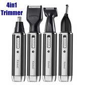 Mașină de tuns Kemei 4 în 1 pentru bărbați Trimmer electric pentru nas și urechi Mașină de tuns barbă și urechi Set de îngrijire