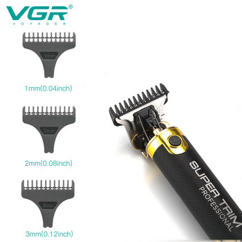 Оригинални VGR регулируеми USB зареждащи електрически тримери за коса Професионални акумулаторни бръснарски безжични машинки за подстригване за мъже