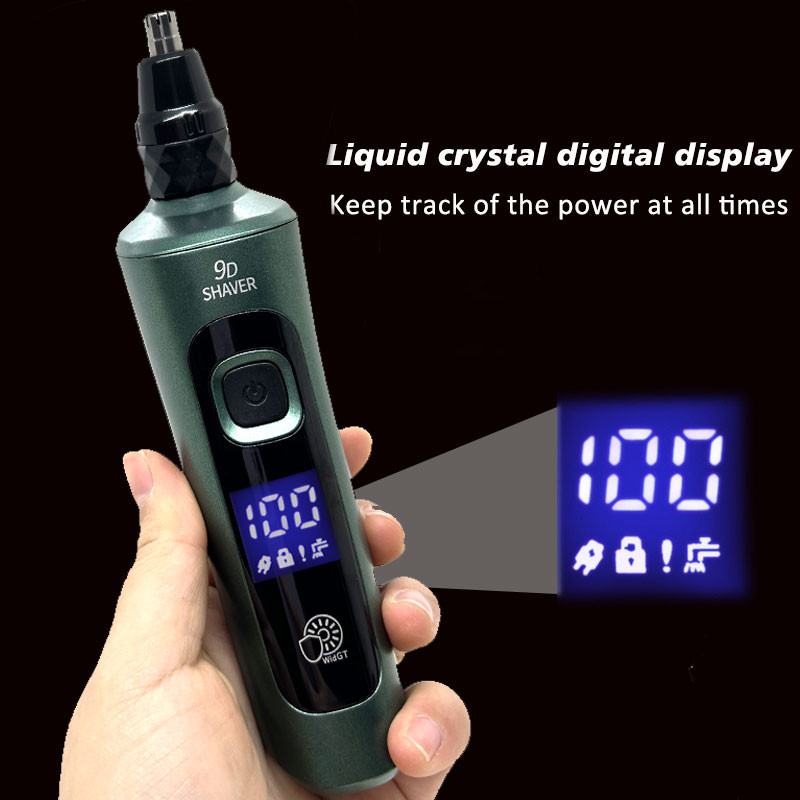 4 az 1-ben intelligens elektromos borotva LCD digitális kijelző háromfejű úszó borotva USB újratölthető mosó többfunkciós szakállkés