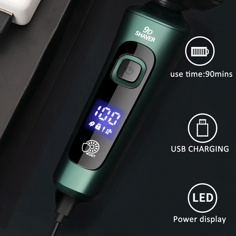4 az 1-ben intelligens elektromos borotva LCD digitális kijelző háromfejű úszó borotva USB újratölthető mosó többfunkciós szakállkés