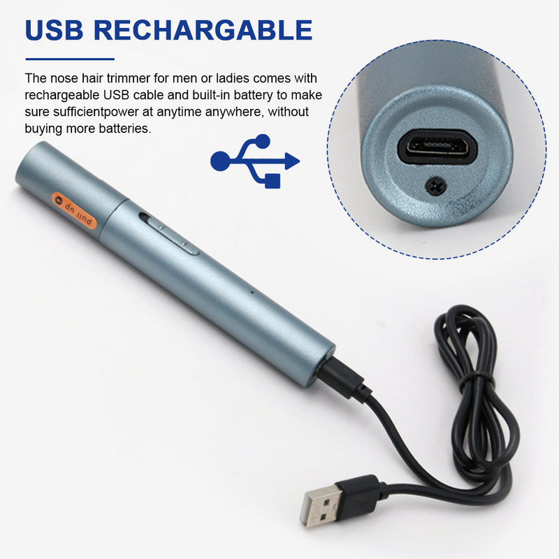 Férfi Női Professzionális Fájdalommentes Elektromos Orr Hajvágó Többfunkciós Ápolás Nyíró USB Újratölthető Ajándék Könnyen Tisztítható