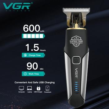 VGR Hair Trimmer Professional Hair Clipper Electric Hair cutting Machine Rechargeable Cordless Portable Trimmer for Men V-287