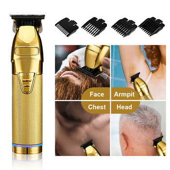 Επαγγελματική κουρευτική μηχανή μαλλιών, Εργαλείο κοπής 4x χτένες με οδηγό, πλενόμενη επαναφορτιζόμενη USB για άντρες Κομμωτήριο Περιποίηση μαλλιών