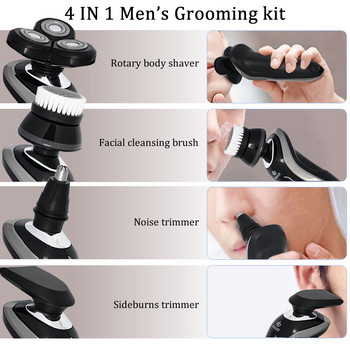 Νέα επαναφορτιζόμενη ηλεκτρική ξυριστική μηχανή ξυρίσματος για άνδρες Wet & Dry 4D Floating Heads Machine ξυρίσματος Beard Trimmer Hair Clipper