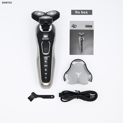 Naujas elektrinis skustuvas įkraunamas elektrinis skustuvas vyrams šlapias ir sausas 4D plaukiojančios galvutės skutimosi mašina barzdos kirpimo mašinėlė plaukų kirpimo mašinėlė