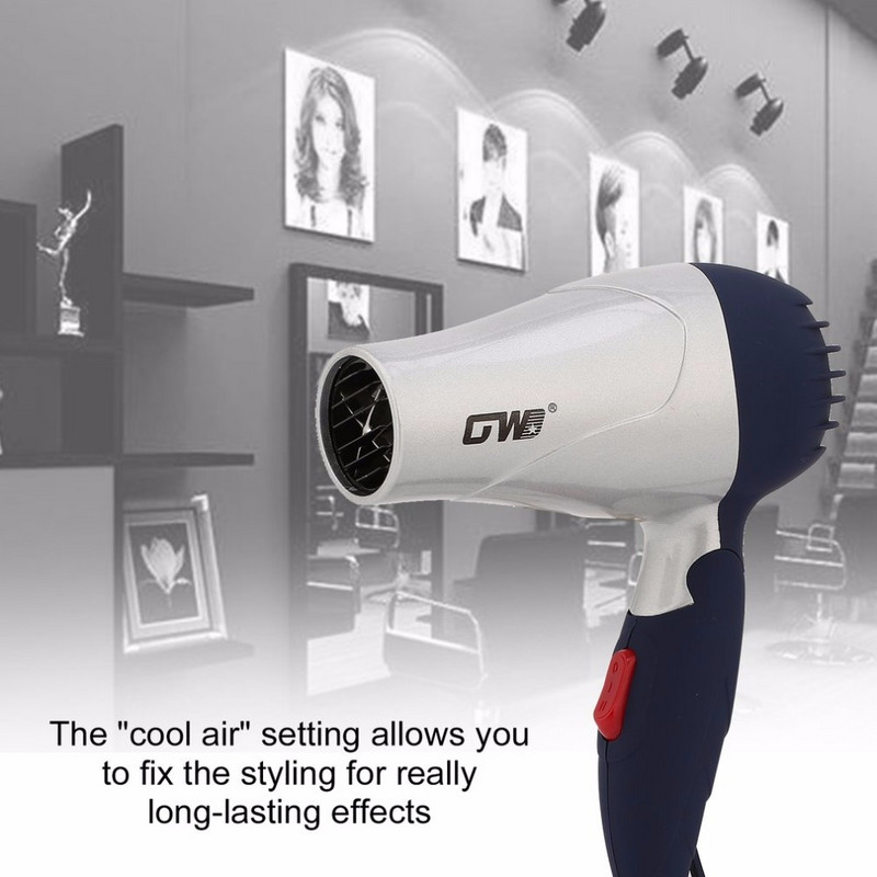 1500 W mini méretű összecsukható hajfúvó EU Plug Traveller háztartási elektromos hajszárító gyűjtőfúvókával Alacsony zajszintű hajszárító