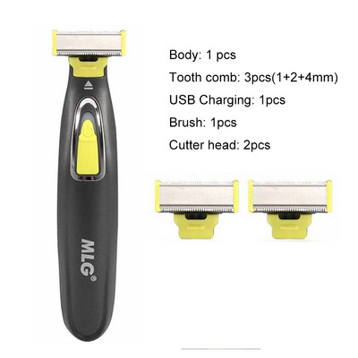 MLG mosható USB újratölthető elektromos trimmer borotva borotva szakállápolás testgép haj arcápoló tisztítás