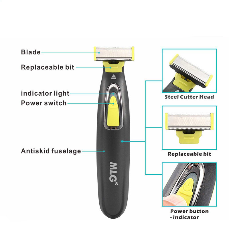 MLG mosható USB újratölthető elektromos trimmer borotva borotva szakállápolás testgép haj arcápoló tisztítás