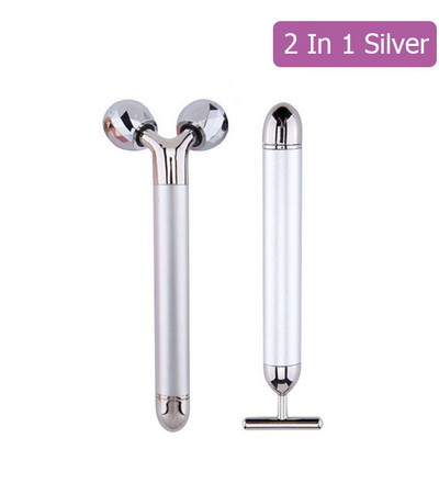 24K Gold Beauty Bar Arcmasszírozó Elektromos Vibráló Rózsakvarc 3D Roller Arc Lifting Test Arc Gua Sha Jade Roller