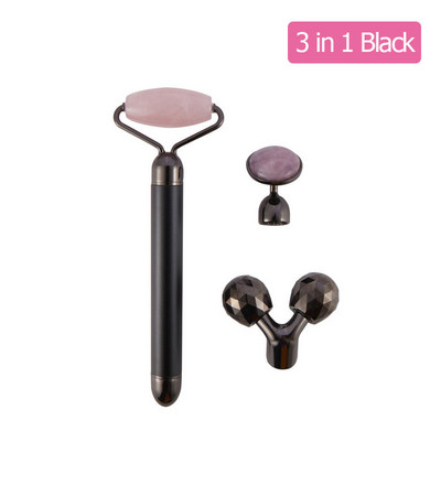 24K Gold Beauty Bar Arcmasszírozó Elektromos Vibráló Rózsakvarc 3D Roller Arc Lifting Test Arc Gua Sha Jade Roller