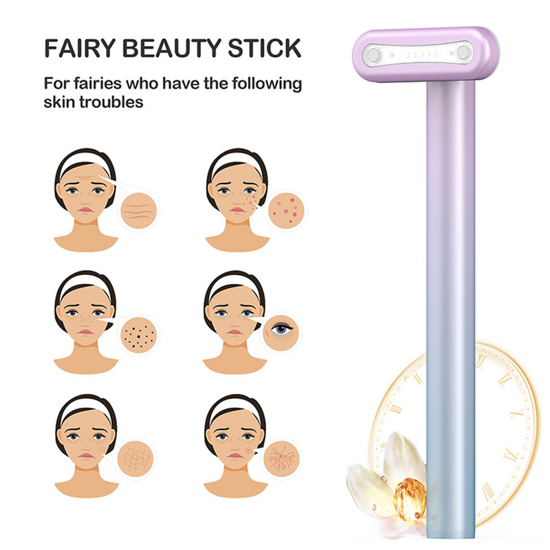 EMS Microcurrent Eye Beauty Massager Red Light Therapy Nyak Arc Masszázs Bőrápoló eszköz Öregedésgátló Bőrfeszesítő Szépségpálca