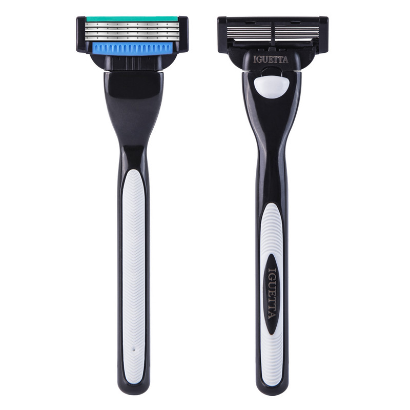 (1 rankena + 18 peilių) Vyriški skutimosi peiliukai visiškai nauji, aukštos kokybės Sharp 4 sluoksnių nerūdijančio plieno saugos skustuvo galvutės Mach 3