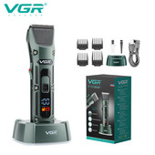 VGR Hair Trimmer Cordless μηχανή κοπής Επαγγελματική κουρευτική μηχανή Electric Barber Ψηφιακή κουρευτική οθόνη για άνδρες V-696