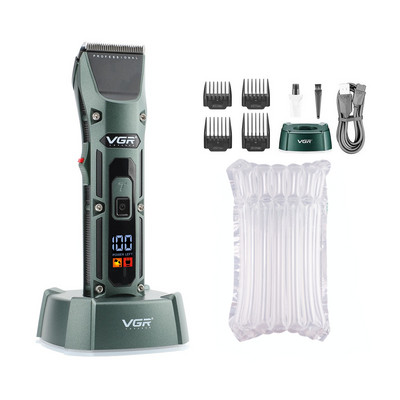 VGR Hair Trimmer Cordless μηχανή κοπής Επαγγελματική κουρευτική μηχανή Electric Barber Ψηφιακή κουρευτική οθόνη για άνδρες V-696