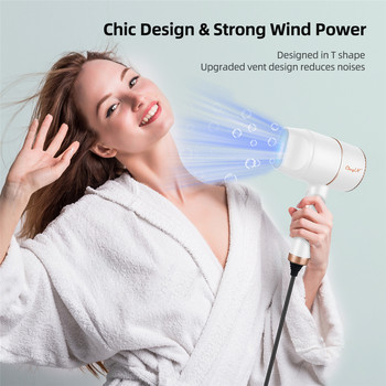 CkeyiN 2000W Ηλεκτρικό πιστολάκι μαλλιών Mini πιστολάκι χαμηλού θορύβου Εργαλείο styling οικιακής περιποίησης μαλλιών Anion με 3 ρυθμίσεις θερμότητας 1 ακροφύσιο