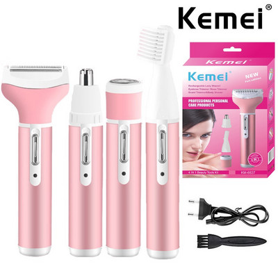 Kemei 4 az 1-ben női epilátor női szemöldökvágó női borotva szőrtelenítéshez borotvagép Arc szőrtelenítő bikini szőrtelenítő